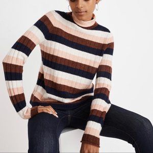 NWT Madewell Evercrest Stripe Mock Neck Sweater XS